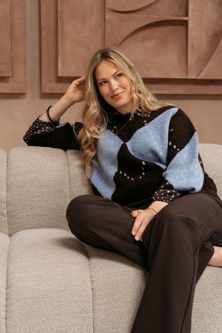 &Co Woman Blouse Bruin dames (ALISHA POLKA BLOUSE - BL448.ED-DARKCHOCO) - GL Sport (Sluis)