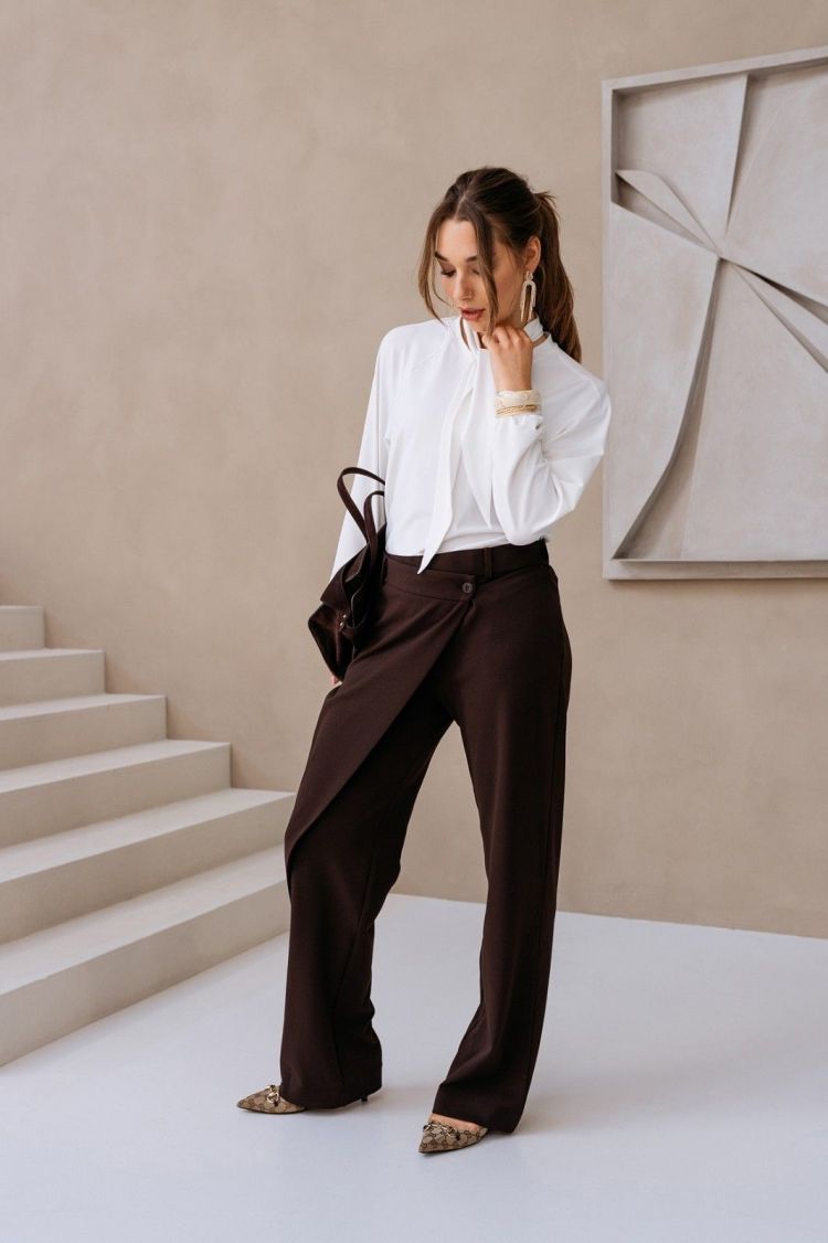 &Co Woman Broek Bruin dames (GABRIELLA PANTS - PA456.ED-CHOCO) - GL Sport (Sluis)