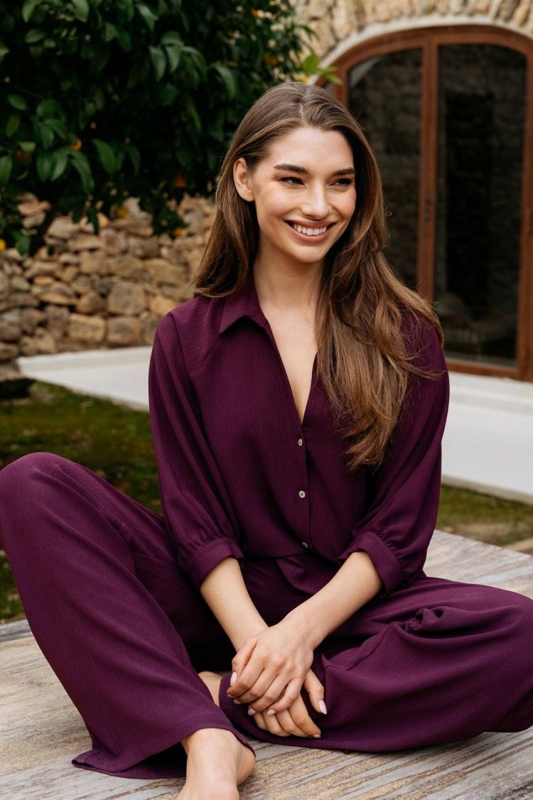 &Co Woman Broek Bordeaux dames (JULIE PANTS - PA443.LP.PLUM) - GL Sport (Sluis)