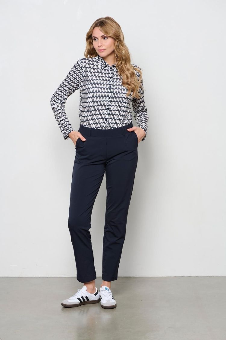 &Co Woman Blouse Zwart/Wit dames (LOTTE DROP BLOUSE - BL308.BLACKMULTI) - GL Sport (Sluis)