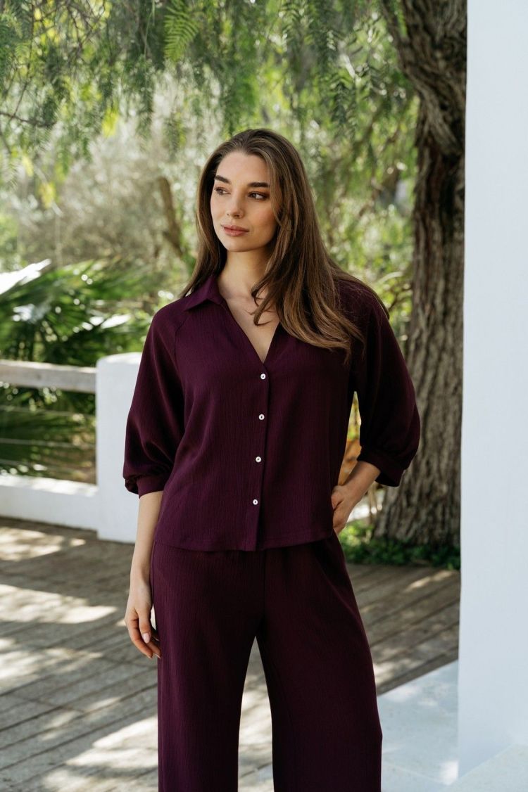 &Co Woman Blouse Bordeaux dames (MARIJKE BLOUSE - BL436.LP.PLUM) - GL Sport (Sluis)
