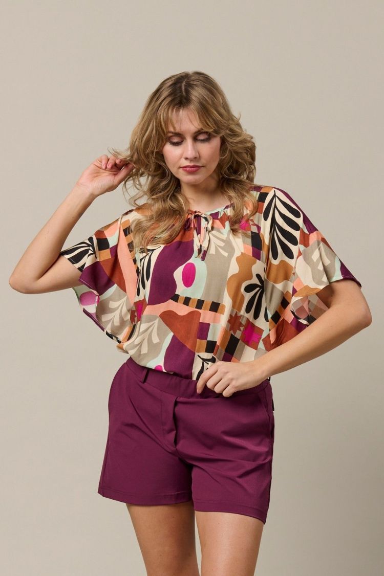 &Co Woman Short Bordeaux dames (POSIE SHORT TRAVEL PANTS - PA361.LP.PLUM) - GL Sport (Sluis)