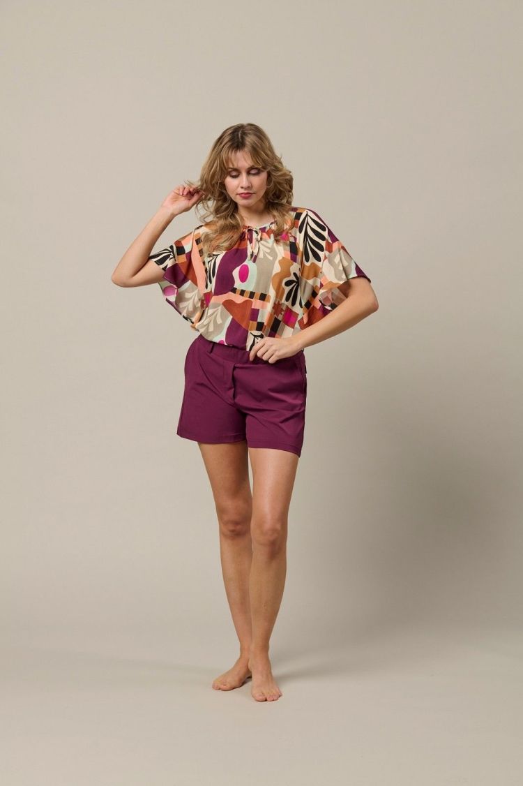 &Co Woman Short Bordeaux dames (POSIE SHORT TRAVEL PANTS - PA361.LP.PLUM) - GL Sport (Sluis)