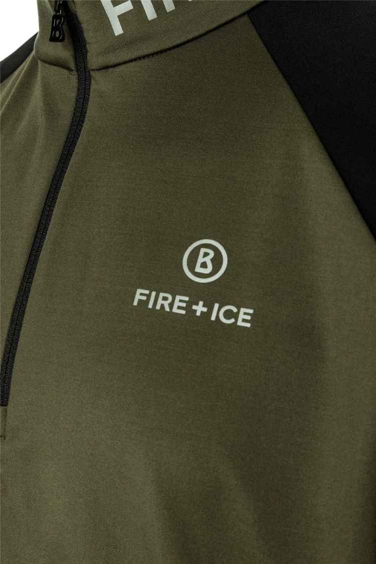 Bogner FIRE+ICE Skipully Groen heren (BERKAN SKI PULLY - 5413.BERKAN.4946-098) - GL Sport (Sluis)