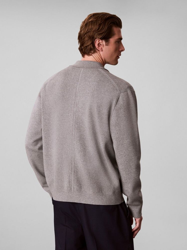 Calvin Klein Polo Grijs heren (LS CK TECH KNIT POLO - LV04LH318G.P7E) - GL Sport (Sluis)