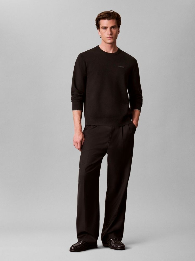 Calvin Klein Pull Zwart heren (LS CK TECH KNIT TIPP - LV04LH307G.UB1) - GL Sport (Sluis)