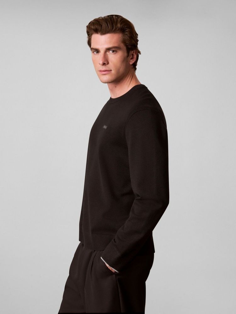 Calvin Klein Pull Zwart heren (LS CK TECH KNIT TIPP - LV04LH307G.UB1) - GL Sport (Sluis)