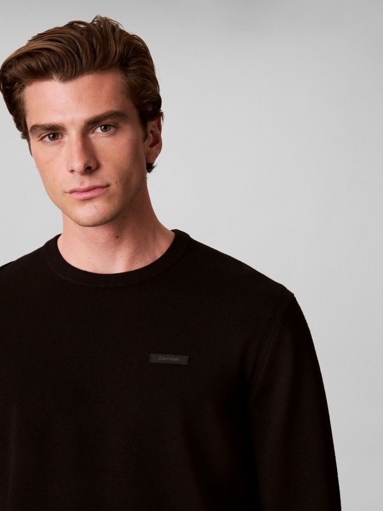 Calvin Klein Pull Zwart heren (LS CK TECH KNIT TIPP - LV04LH307G.UB1) - GL Sport (Sluis)