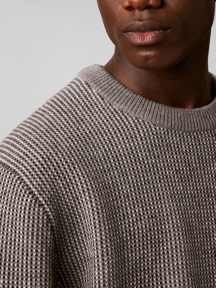 Calvin Klein Pull Beige heren (LS COTTON WOOL DOTTE - LV04LH310G.P7E) - GL Sport (Sluis)