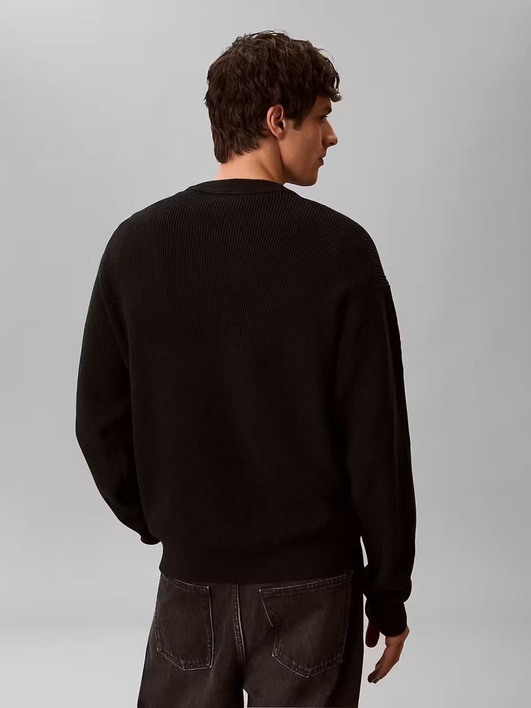 Calvin Klein Pull Zwart heren (LS EZ COTTON WAFFLE PULL - LV04RD313G.UB1) - GL Sport (Sluis)