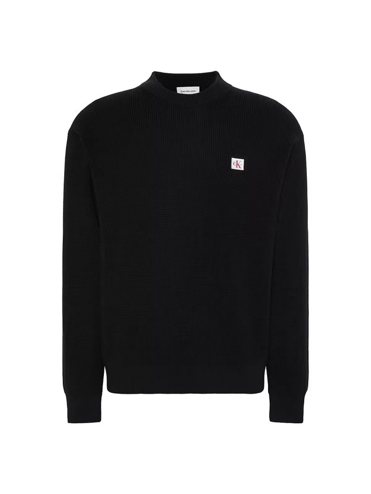 Calvin Klein Pull Zwart heren (LS EZ COTTON WAFFLE PULL - LV04RD313G.UB1) - GL Sport (Sluis)