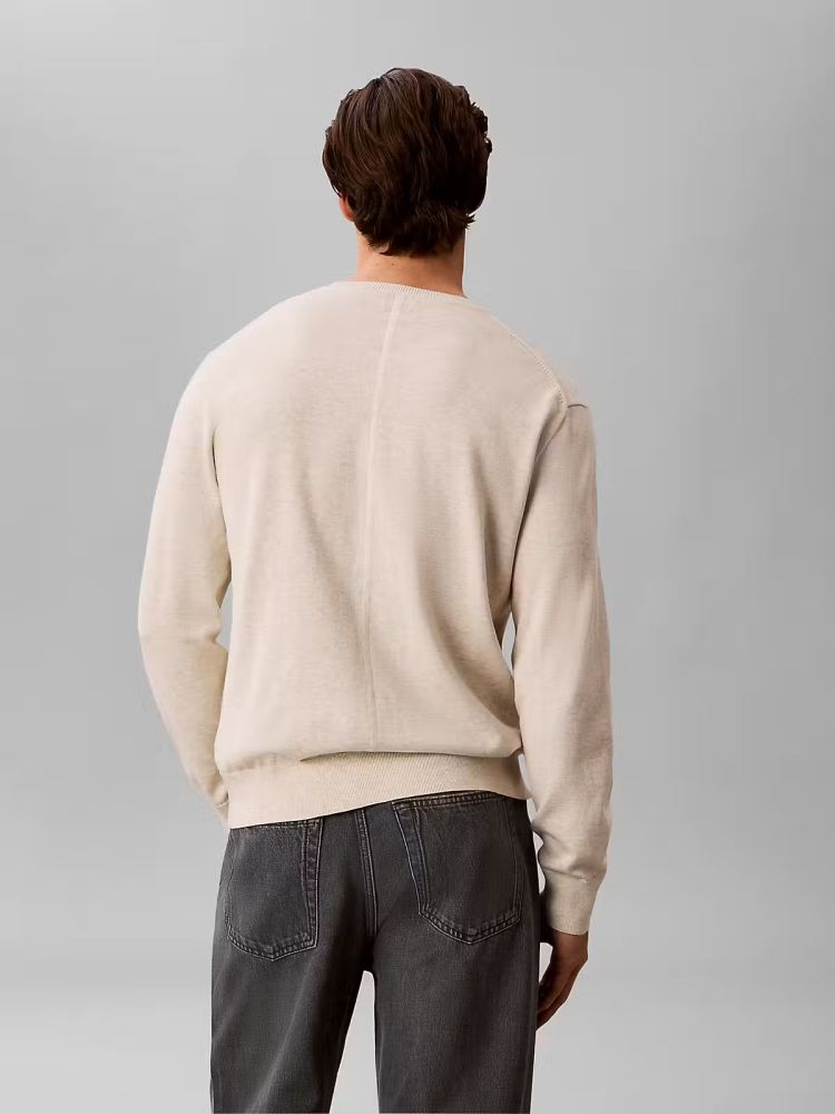 Calvin Klein Pull Beige heren (LS SUPIMA COTTON CREW - LV040BM343.P4P) - GL Sport (Sluis)