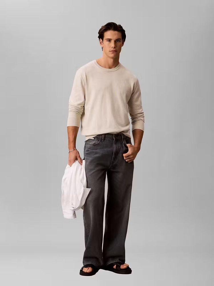 Calvin Klein Pull Beige heren (LS SUPIMA COTTON CREW - LV040BM343.P4P) - GL Sport (Sluis)