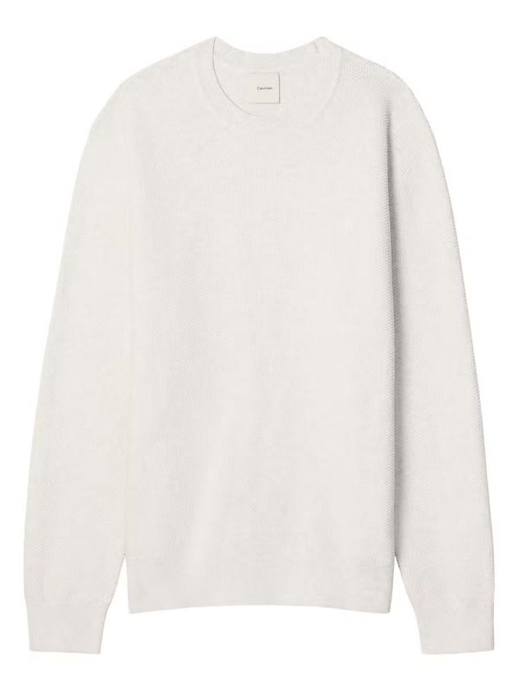 Calvin Klein Pull Beige heren (LS TEXTURED COTTON C PULL - LV04LF304G.P4P) - GL Sport (Sluis)