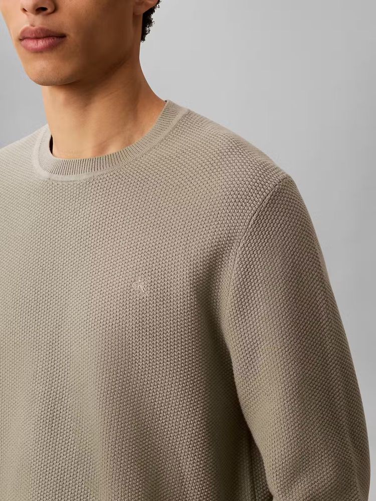 Calvin Klein Pull Groen heren (LS TEXTURED COTTON C PULL - LV04LF304G.PEZ) - GL Sport (Sluis)
