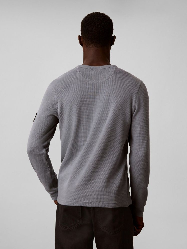 Calvin Klein Pull Blauw heren (LS WAFFLE BADGE CREW - LV04RJ209G.PFO) - GL Sport (Sluis)