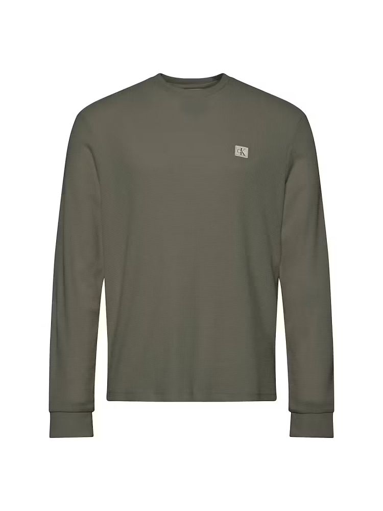 Calvin Klein Pull Groen heren (LS WAFFLE BADGE CREW - LV040EM217.LDY) - GL Sport (Sluis)