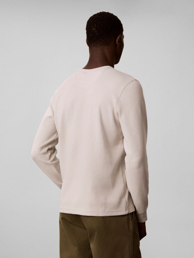 Calvin Klein Pull Off-white heren (LS WAFFLE BADGE CREW - LV04RJ209G.PDJ) - GL Sport (Sluis)