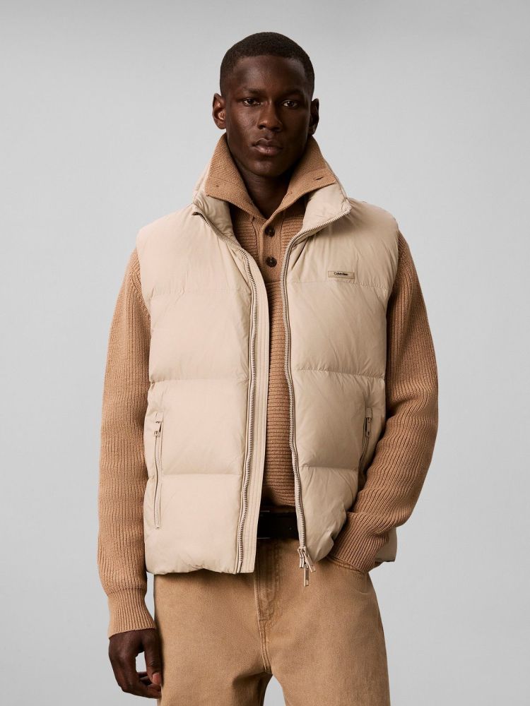 Calvin Klein Bodywarmer Beige heren (MDWT NYLON DOWN PUFF - LV04LH504G.PED) - GL Sport (Sluis)