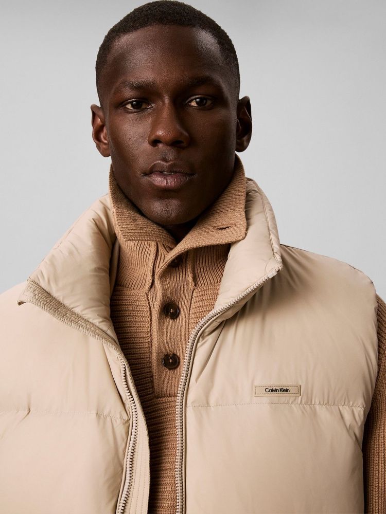 Calvin Klein Bodywarmer Beige heren (MDWT NYLON DOWN PUFF - LV04LH504G.PED) - GL Sport (Sluis)