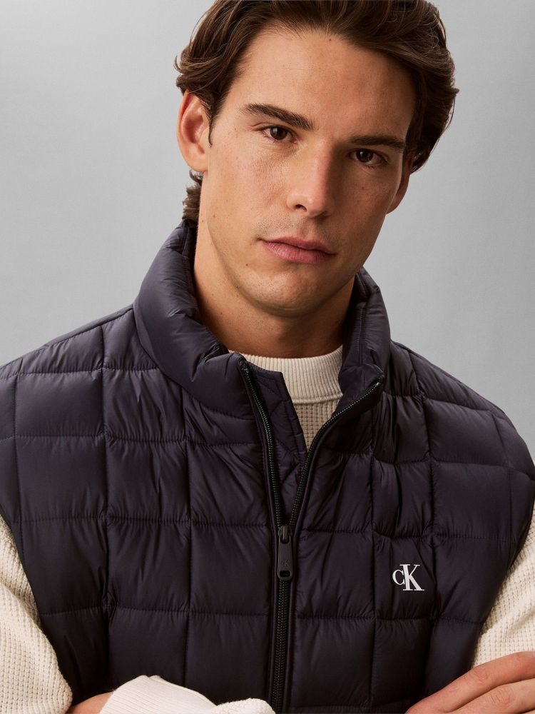Calvin Klein Bodywarmer Blauw heren (SLEEVELESS QUILTED PUFFER - LV04RG507G.CEF) - GL Sport (Sluis)