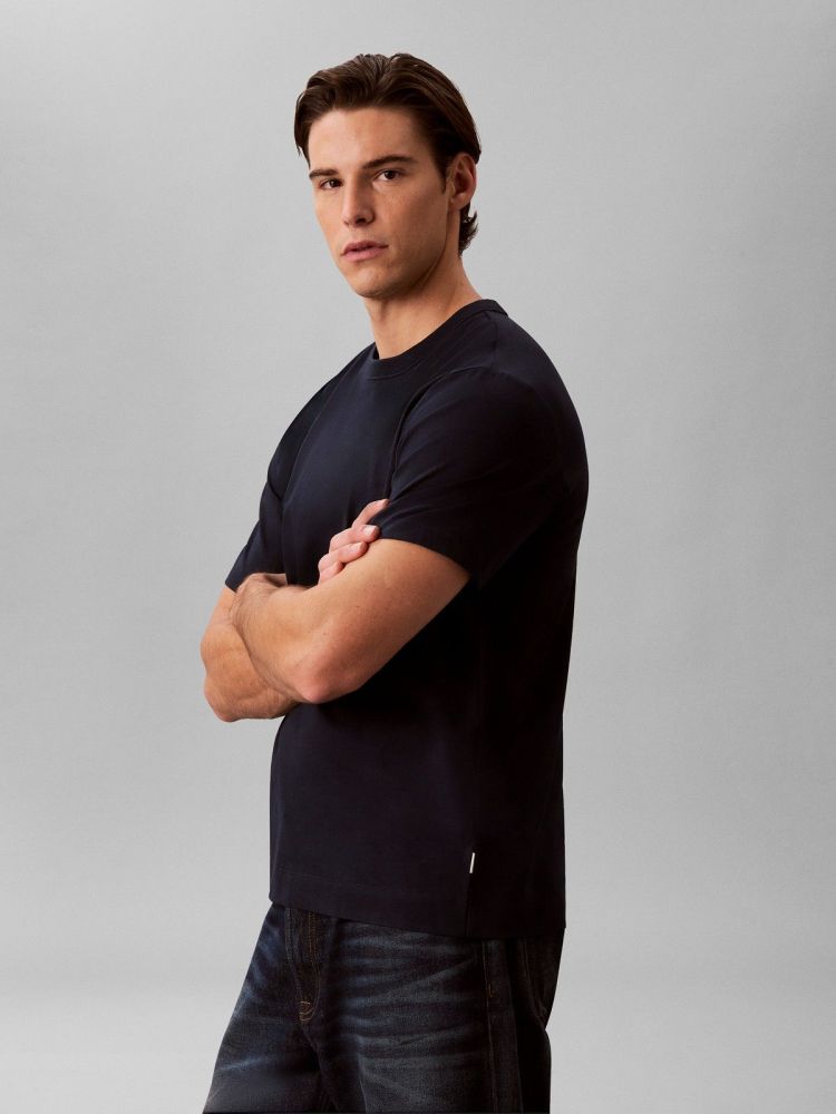 Calvin Klein T-shirt Blauw heren (SS LINEN BLEND CREW NECK - LV04LG206G.CEF) - GL Sport (Sluis)