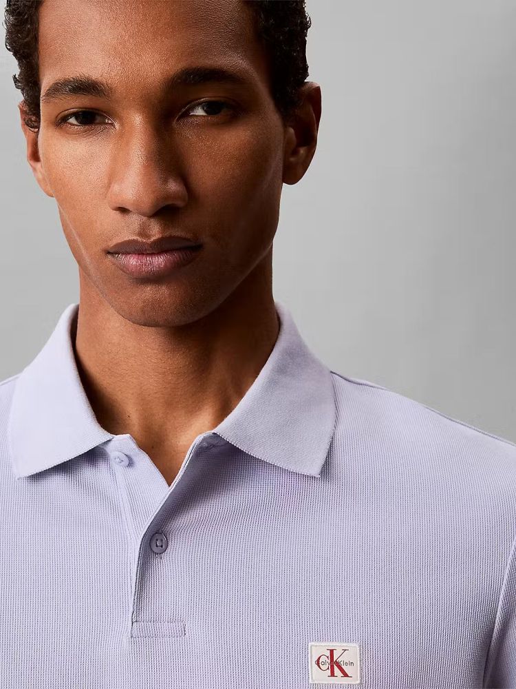 Calvin Klein Polo Lila heren (SS MICRO WAFFLE CLASSIC POLO - LV04RG217G.TKF) - GL Sport (Sluis)