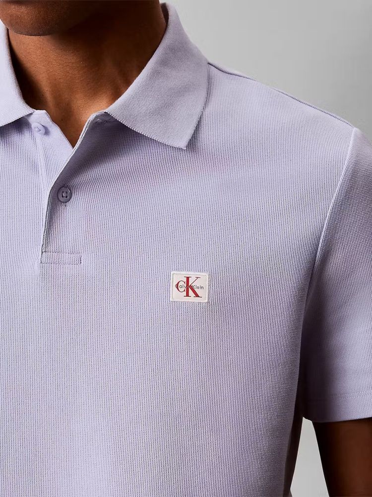 Calvin Klein Polo Lila heren (SS MICRO WAFFLE CLASSIC POLO - LV04RG217G.TKF) - GL Sport (Sluis)