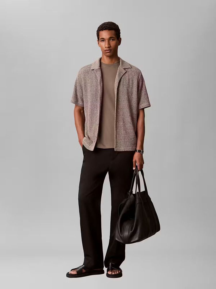 Calvin Klein T-shirt Taupe heren (SS SUPIMA CHEST EMB CREWNECK TEE - LV04LB275G.BUNGEECORD) - GL Sport (Sluis)