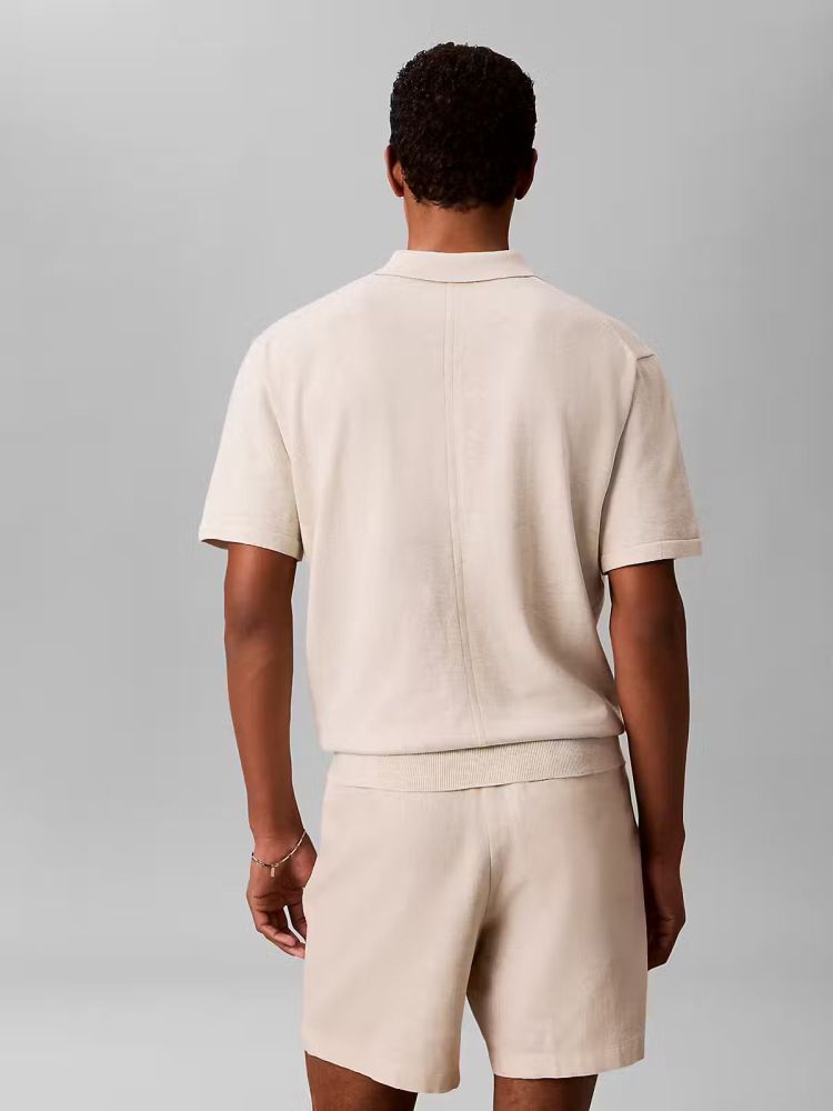 Calvin Klein Polo Beige heren (SS SUPIMA COTTON POLO - LV04LC326G.SNOWHEATHER) - GL Sport (Sluis)