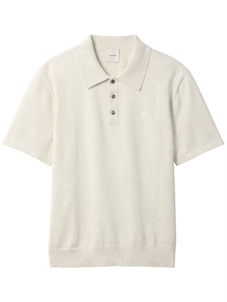 Calvin Klein Polo Beige heren (SS SUPIMA COTTON POLO - LV04LC326G.SNOWHEATHER) - GL Sport (Sluis)