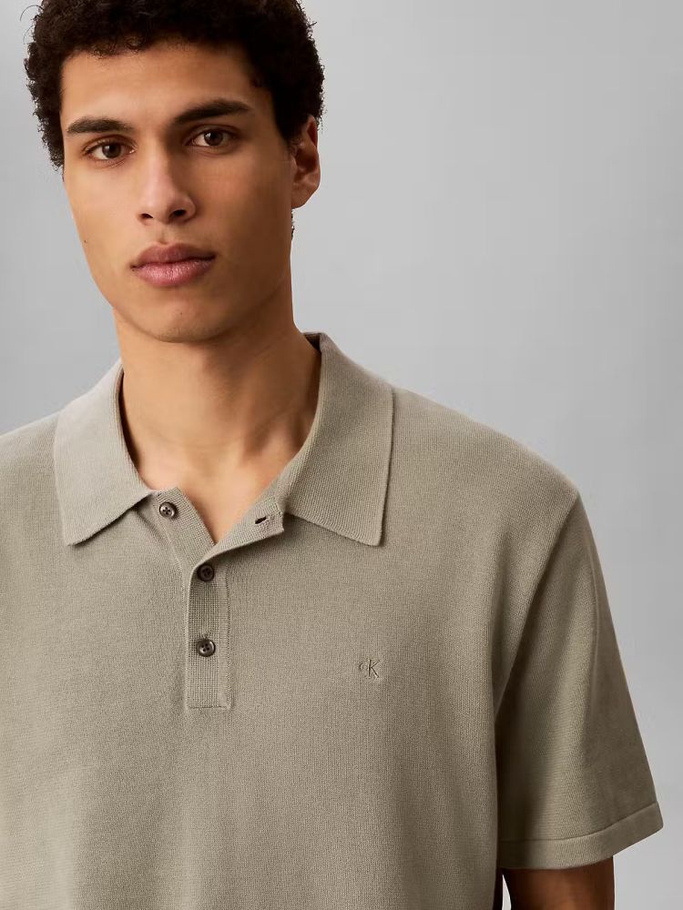 Calvin Klein Polo Groen heren (SS SUPIMA COTTON POLO - LV04LC326G.SHADOW) - GL Sport (Sluis)