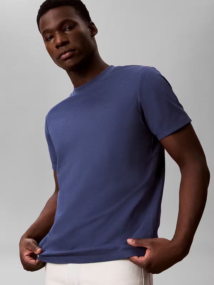 Calvin Klein T-shirt Blauw heren (SS TECH INTERLOCK CREWNECK TEE - LV04LF209G.DARKDENIM) - GL Sport (Sluis)
