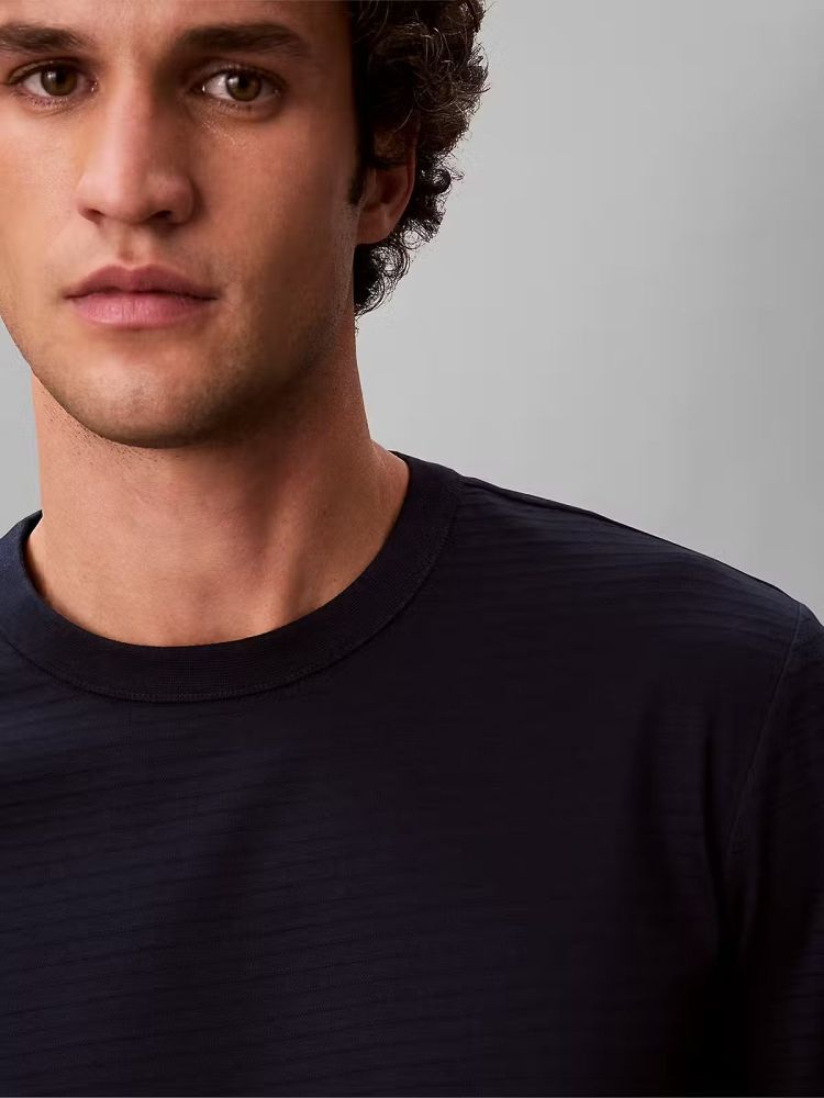 Calvin Klein T-shirt Blauw heren (SS TEXTURED STRIPE T-SHIRT - LV04LG203G.CEF) - GL Sport (Sluis)