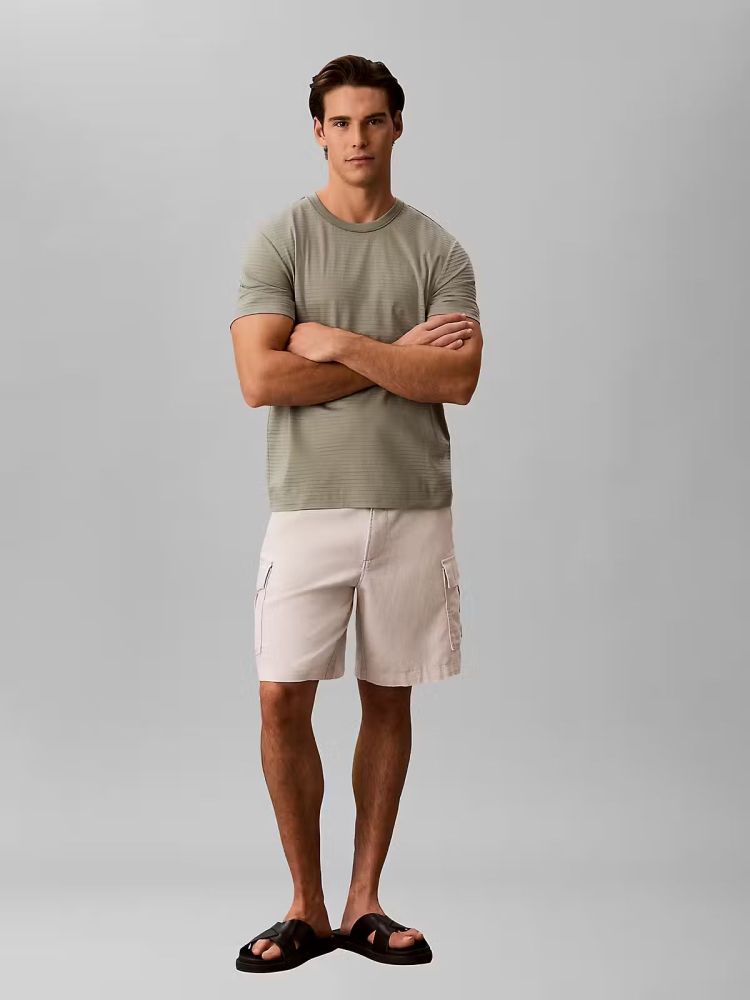 Calvin Klein Polo Groen heren (SS TEXTURED STRIPE T-SHIRT - LV04LG203G.PEZ) - GL Sport (Sluis)