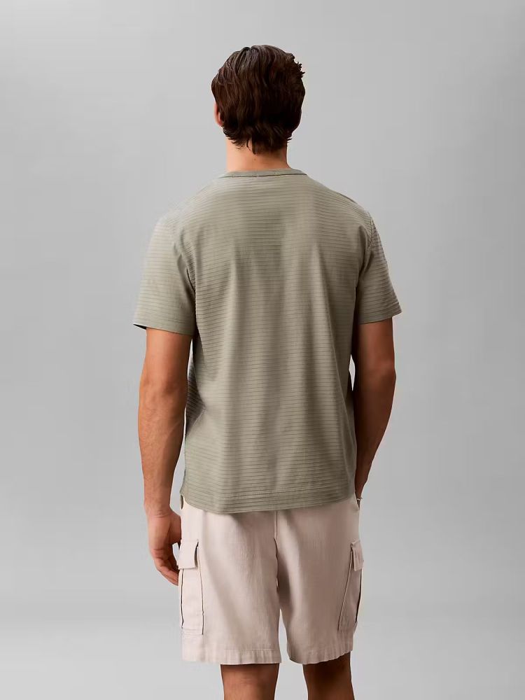Calvin Klein Polo Groen heren (SS TEXTURED STRIPE T-SHIRT - LV04LG203G.PEZ) - GL Sport (Sluis)