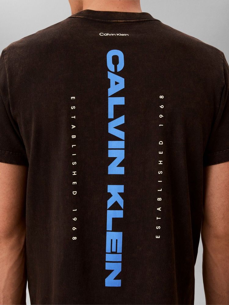 Calvin Klein T-shirt Antraciet heren (SS WASHED SPINE T-SHIRT - LV04RG834G.UB1) - GL Sport (Sluis)