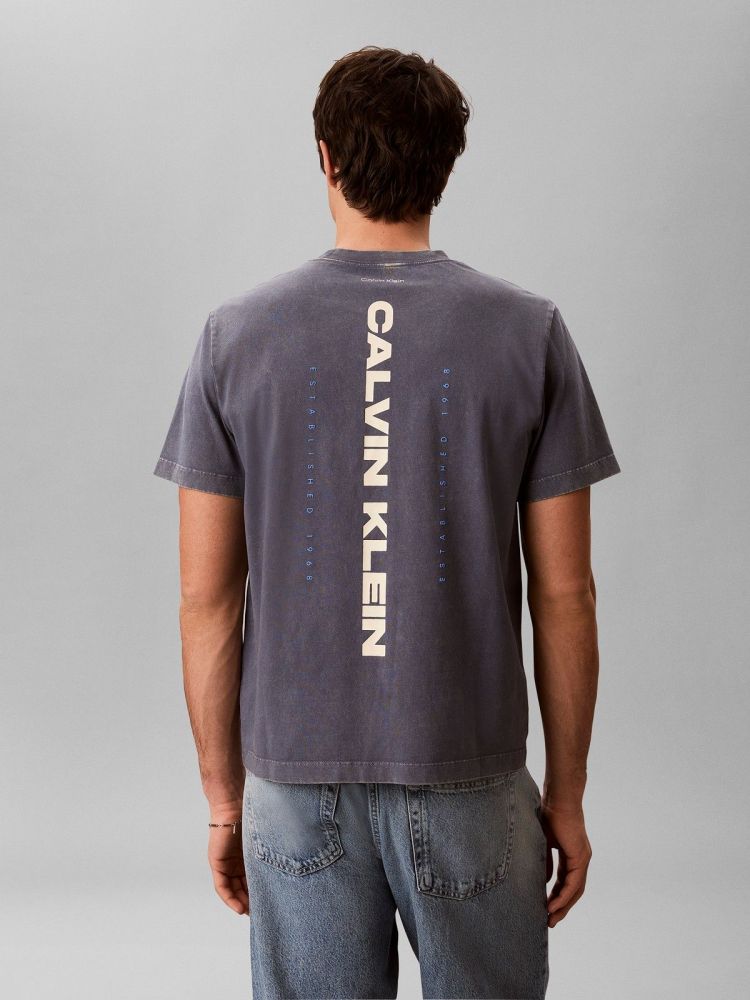 Calvin Klein Polo Blauw heren (SS WASHED SPINE T-SHIRT - LV04RG834G.XL7) - GL Sport (Sluis)