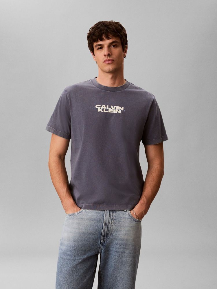 Calvin Klein Polo Blauw heren (SS WASHED SPINE T-SHIRT - LV04RG834G.XL7) - GL Sport (Sluis)