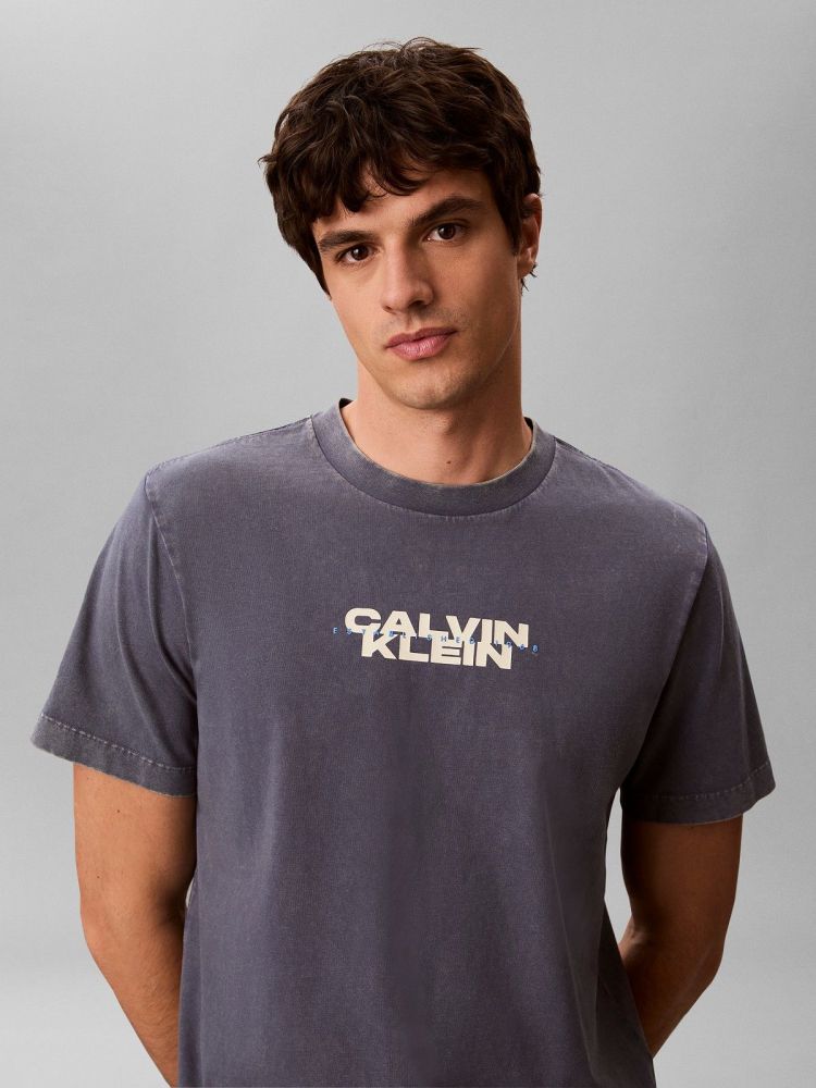 Calvin Klein Polo Blauw heren (SS WASHED SPINE T-SHIRT - LV04RG834G.XL7) - GL Sport (Sluis)