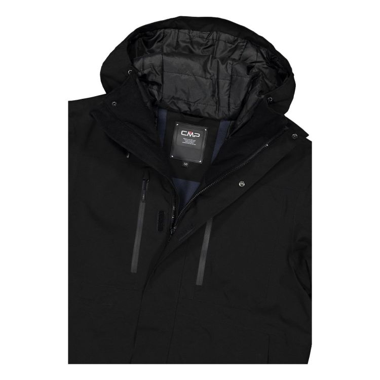 CMP Jas Zwart heren (MAN JACKET FIX HOOD - 34W3917.U901) - GL Sport (Sluis)