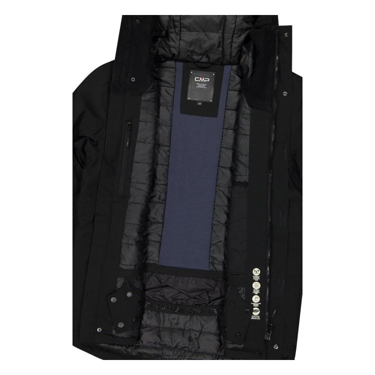 CMP Jas Zwart heren (MAN JACKET FIX HOOD - 34W3917.U901) - GL Sport (Sluis)