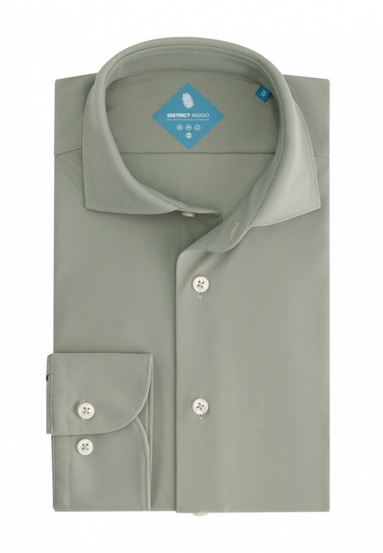 District Indigo Overhemd Groen heren (PIQUE PERFORMANCE SHIRT  - 731025780.076) - GL Sport (Sluis)