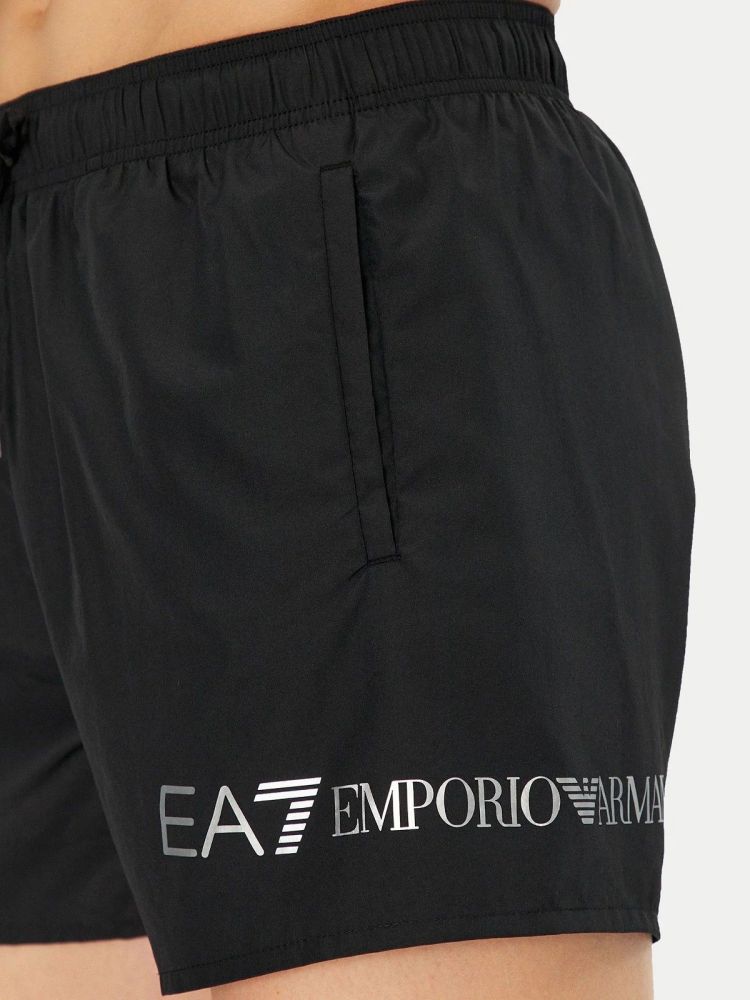 EA7 Emporio Armani Zwembroek Zwart heren (BOXER BEACHWEAR ZWART/ZILVER - 7M000519.AF13049.MC026) - GL Sport (Sluis)