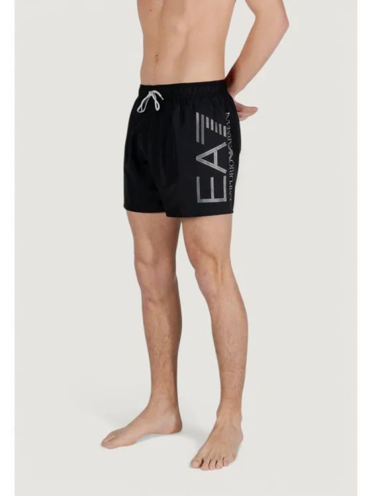 EA7 Emporio Armani Zwembroek Zwart heren (BOXER BEACHWEAR ZWART/ZILVER - 7M000550.AF14497.MC026) - GL Sport (Sluis)