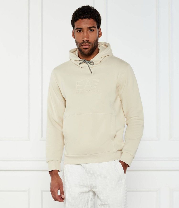 EA7 Emporio Armani Hoodie Creme heren (SWEATSHIRT CREME - 7M000240.AF10377.U1079) - GL Sport (Sluis)
