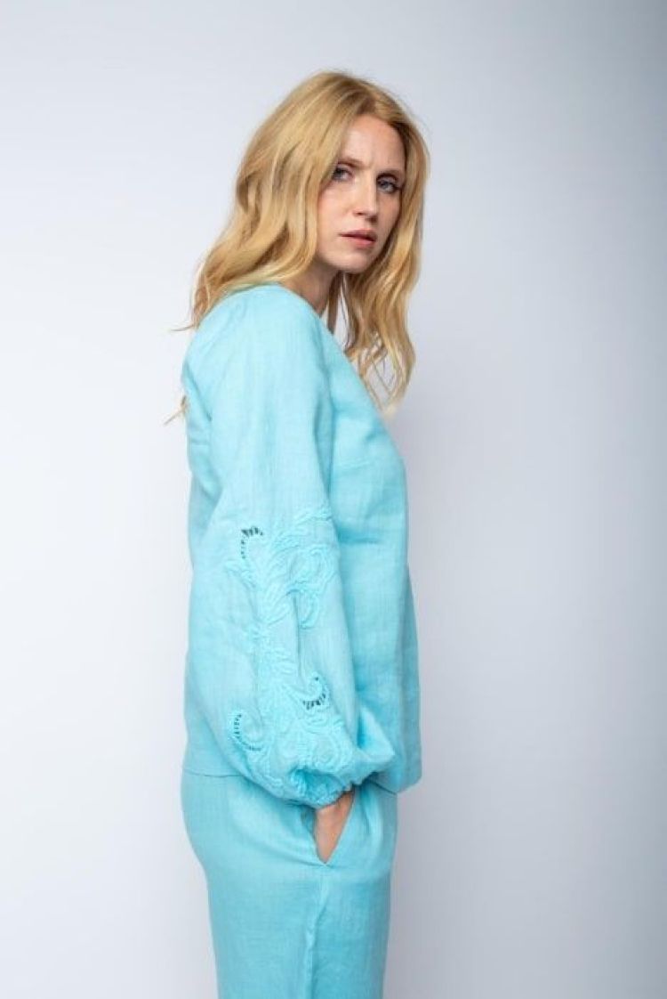 Emily Van Den Bergh Blouse Blauw dames (6362-156081 BLOUSE - 6362-156081.602) - GL Sport (Sluis)