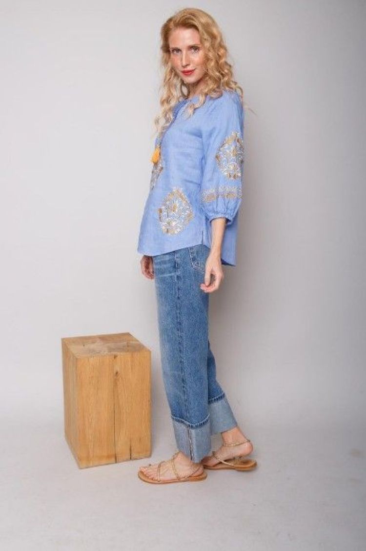 Emily Van Den Bergh Blouse Blauw dames (8599-156760 BLOUSE - 8599-156760-3.620) - GL Sport (Sluis)