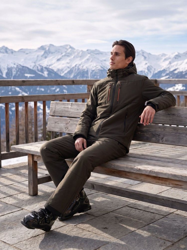 Falcon Ski-jas Olijfgroen heren (ALPHA MEN SKI JACKET - ALPHA.L121) - GL Sport (Sluis)