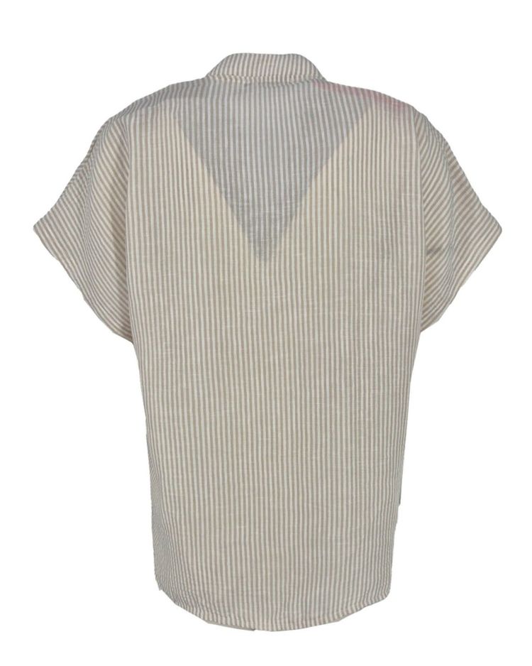 FOS Amsterdam Blouse Beige dames (KATIE BLOUSE CLASSIC STREEP - KATIE.7394.BEIGE) - GL Sport (Sluis)